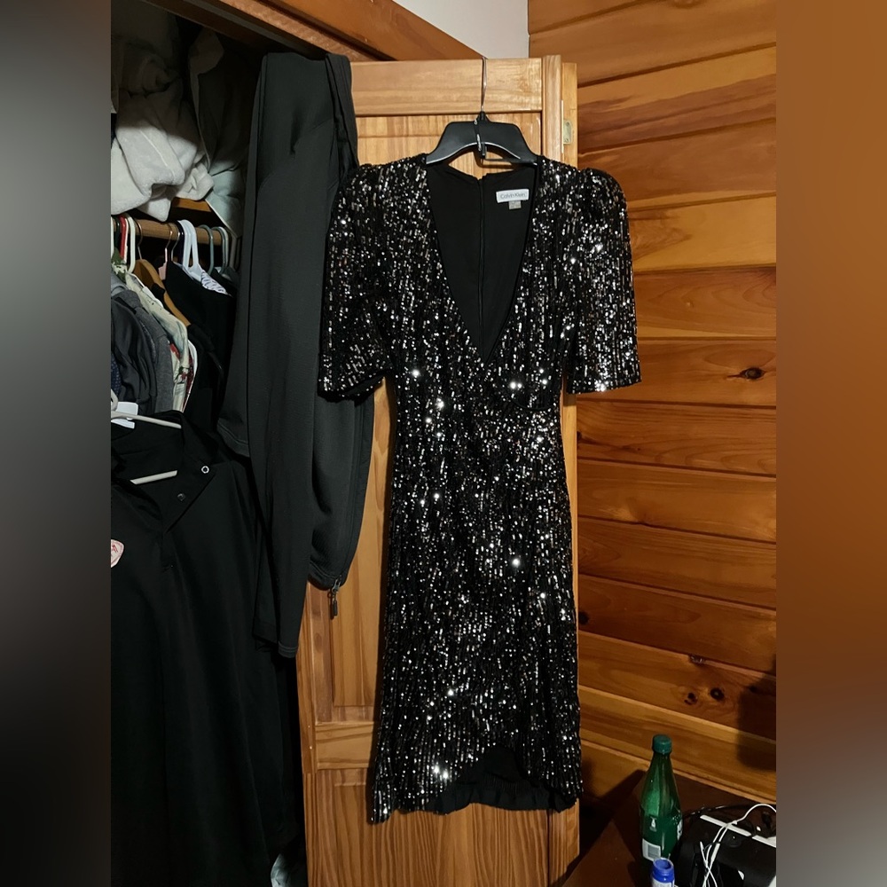 Calvin Klein Black Sequin Dress
